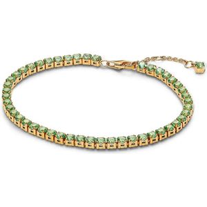 Pandora Armbanden - Sparkling Green Tennis Bracelet in gold