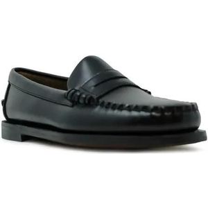 - Dan Black Leather Loafers in zwart