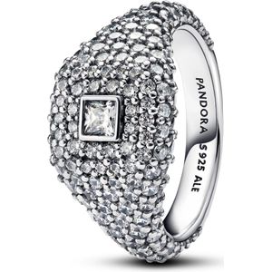 Pandora Ringen - Pavé-Quadrat Cocktailring in silver