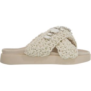 INUIKII Slippers & Mules - Woven Stones in crème
