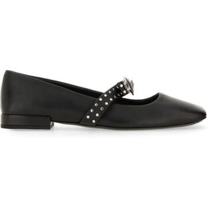 - Ballerina "Gianni" Ribbon With Studs in zwart