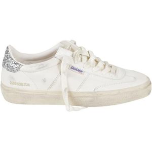 Golden Goose Low-Top Sneakers - Low-Top Sneakers With Distressed Finish And Glitte in wit