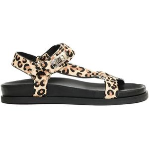 Strategia Sandalen - Leopard Print Ponyskin Sports Sandal in zwart