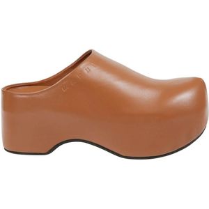 Marni Slippers & Mules - Chunky Wooden Platform Mules in bruin