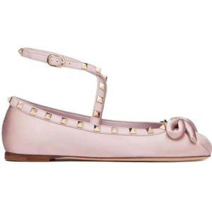 - Satin "Rockstud" Ballerina in roze