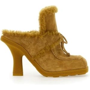 Burberry Slippers & Mules - High Heel Calf Suede Mules in bruin