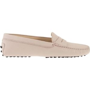 - Refined Leather Loafers With Hand-Stitched Detaili in roze