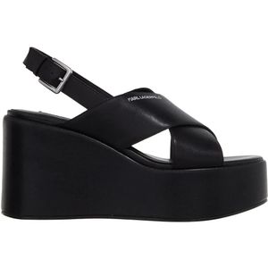 Karl Lagerfeld Sandalen met hak - Wendy Kross Strap Sling in zwart