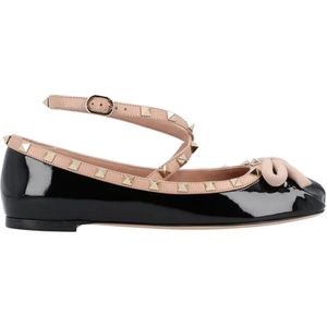 - Rockstud Ballerina Shoes Black in zwart