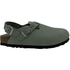 Birkenstock Sandalen - Tokio Pure Sage Nubuck Leather Clogs in groen