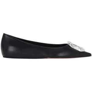 - Camelia Ballerinas In Black Hammered Leather in zwart