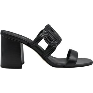 Michael Kors Slippers & Mules - Block Heel Mules With Signature Detail And Fit in zwart