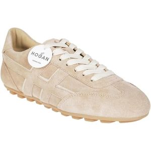 Hogan Low-Top Sneakers - Soft Suede Sneakers With Lace-Up Design in beige