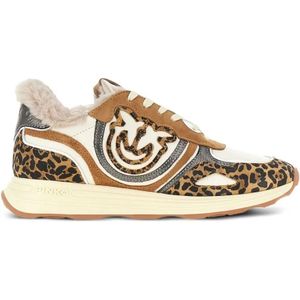 Pinko Low-Top Sneakers - Leopard Print Sneakers in beige