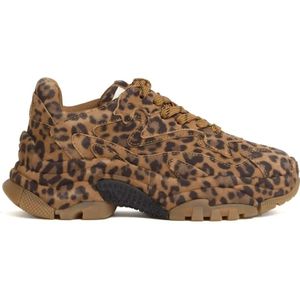 Ash Low-Top Sneakers - Leopard Print Suede Sneakers in bruin