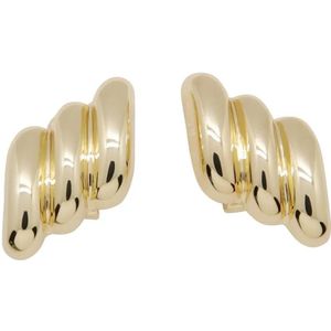 Anine Bing Oorbellen - Diagonal Ribbed Gold-Tone Clip-On Earrings in multi