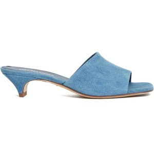 Halmanera Hoge hakken - Jeans Slides, 40Mm Heel in blauw