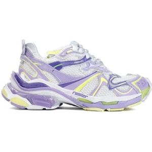 Balenciaga Low-Top Sneakers - Runner 2 Lilac Yellow Polyurethane Sneakers in paars