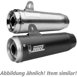 MIVV Ghibli S Auspuff Paar schwarz M.012.KGB für MotoGuzzi V7 III - Motorradteile - Motorrad Auspuff - Motorrad Auspuffanlagen & Endschalldämpfer