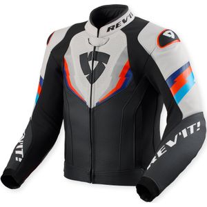 REV'IT! Quantum 3 Lederjacke schwarz/hellgrau 48 - Motorradbekleidung - Motorradjacken - Motorrad Lederjacken