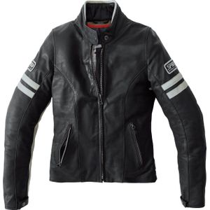 SPIDI Vintage Damen Lederjacke schwarz/weiß 32 (IT 38) - Motorradbekleidung - Motorradjacken - Motorrad Lederjacken