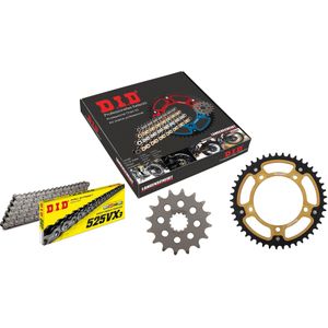 D.I.D. Supersprox Kettenkit Stealth 525VX3 Niet X 16/45/110 gold für GSX-R 600 - Motorradteile - Kraftübertragung - Motorrad Kettensätze