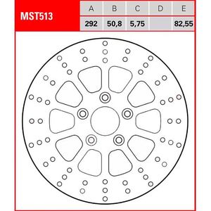 TRW Lucas Bremsscheibe Street starr MST513 292/50,8/82,55/5,75mm - Motorradteile - Bremsen - Motorrad Bremsscheiben