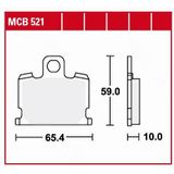 TRW Lucas Bremsbeläge organisch MCB521  65,4x59x10mm - Motorradteile - Bremsen - Motorrad Bremsbeläge