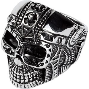 Spirit Motors Edelstahl Ring mit Totenkopf 1.0 silberfarben 20 - Motorradzubehör - Geschenkideen -