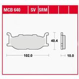 TRW Lucas Bremsbeläge organisch MCB640  102x40,4x10mm - Motorradteile - Bremsen - Motorrad Bremsbeläge