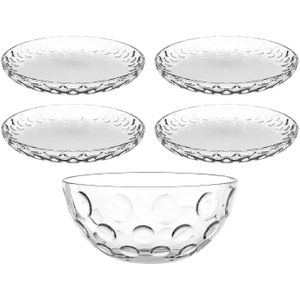LEONARDO 5er-Schalenset  Cucina Optic ¦ transparent/klar ¦ Glas Geschirr > Schalen - Höffner