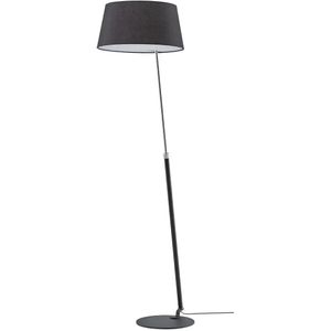 HELL-höllisch gutes Licht Stehleuchte  1-flammig  schwarz/chrom mit grauen Schirm  ¦ schwarz ¦ Maße (cm): H: 170  Ø: 40 Lampen & Leuchten > Stehlampen - Höffner