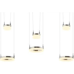 Meisterleuchten LED-Pendelleuchte  6-flammig  nickel matt  ¦ silber ¦ Maße (cm): B: 82 H: 150 T: 15.0 Lampen & Leuchten > LED-Leuchten > LED-Deckenleuchten - Höffner