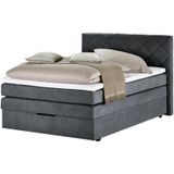 Boxspringbett mit Bettkasten und Topper Princess ¦ grau ¦ Maße (cm): B: 152 H: 116 Betten > Einzelbetten - Höffner