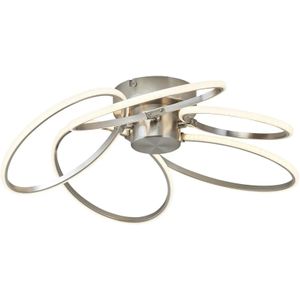 KHG LED-Deckenleuchte  5-flammig nickel matt  ¦ silber ¦ Maße (cm): B: 48 H: 14  Ø: 48 Lampen & Leuchten > Deckenleuchten - Höffner