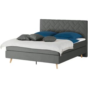 Boxspringbett  Weave ¦ grau ¦ Maße (cm): B: 180 H: 122 Betten > Boxspringbetten > Boxspringbetten 180x200 - Höffner