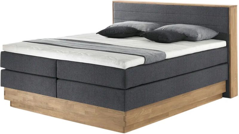 uno Massivholz-Boxspringbett mit Bettkasten Morgan ¦ grau ¦ Maße (cm): B: 184 H: 113 Betten > Komfortbetten - Höffner