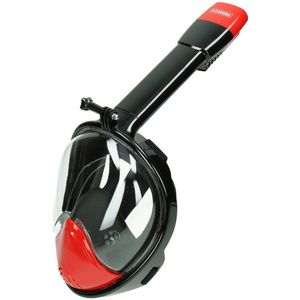 Caruba FullFace SnorkelMask Pro Long S/M - Black/Red Mounts en accessoires