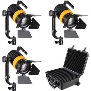 Falcon Eyes Bi-Color Mini LED Fresnel Set P-5AD-K3 Continu licht studio