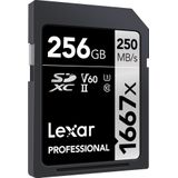 Lexar - Professioneel 1667x - Geheugenkaart - Zwart, Grijs - 256 GB - UHS-II