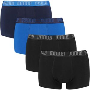 PUMA - 4-pack boxershort trunks basic ecom blauw & zwart - Heren