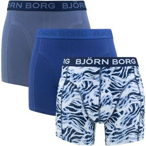 Björn Borg - Cotton stretch 3-pack boxershorts basic waves blauw - Heren