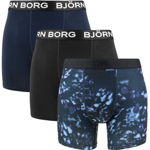 Björn Borg - Performance 3-pack microfiber boxershorts tie dye zwart & blauw - Heren