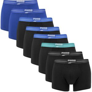 PUMA - Everyday 8-pack boxershorts stripe logo zwart & blauw - Heren