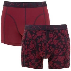 Cavello - 2-pack boxershorts microfiber flowers rood - Heren