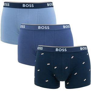 Hugo Boss - BOSS power 3-pack boxershort trunks basic print blauw - Heren