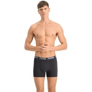 PUMA - 2-pack boxershorts basic grijs & zwart II - Heren