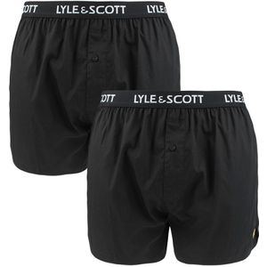 Lyle & Scott - 2-pack wijde boxershorts dylan zwart - Heren
