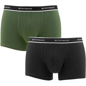 TOM TAILOR - 2-pack boxershorts basic zwart & groen - Heren
