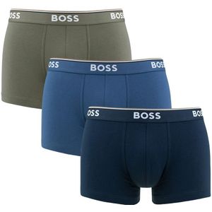 Hugo Boss - BOSS power 3-pack boxershort trunks basic blauw & groen - Heren